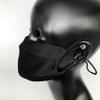 CH.yishi 100% Mulberry Silk Face Mask Covering Men & Women Reusable with Ear loops Nose Wire Filter (Pleated, Black) view 2