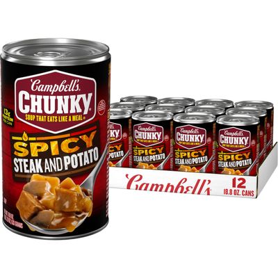 Campbell's Chunky Soup, Spicy Steak and Potato Soup, 18.8 oz Can (Case of 12)