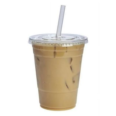 Nicole Fantini 16oz Clear Plastic Pet Cups With Flat Lid & Straw : 100% Recyclable : Perfect for Smoothies, Iced Coffee and all kind of Beverages : 200 Quantity