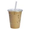 Nicole Fantini 16oz Clear Plastic Pet Cups With Flat Lid & Straw : 100% Recyclable : Perfect for Smoothies, Iced Coffee and all kind of Beverages : 200 Quantity view 1