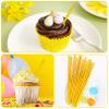 100 Pack Gold Paper Straws - Biodegradable, Disposable Straws for Birthday, Bridal, Baby Shower & Wedding Party Supplies view 3