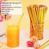 100 Pack Gold Paper Straws - Biodegradable, Disposable Straws for Birthday, Bridal, Baby Shower & Wedding Party Supplies view 4