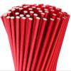 100 Pack Red Biodegradable Paper Straws - Disposable Cake Pop Sticks, Foil Straws for Birthday/Baby Shower Wedding Party Supplies Decorations view 1