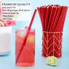 100 Pack Red Biodegradable Paper Straws - Disposable Cake Pop Sticks, Foil Straws for Birthday/Baby Shower Wedding Party Supplies Decorations view 4