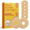 Silicone Scar Sheets for Breast 12 Pack - Medical Scar Removal Sheets - Silicone Sheet Breast Post Surgery Supplies for Scars Treatment - Areola Gel Circles (3 IN) view 1
