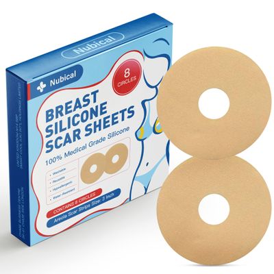 Medical Silicone Scar Sheets 8 Pack, Breast Scar Treatment After Surgery, Post Surgery Supplies Scar Removal SheetsBreast Reduction After Surgery for Scars