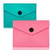 2 Packs Birth Control Pill Case Sleeve Pouch Cover for 4" x 3" Packets Slip Wallet Case Contraceptive Medicine Holder -Cute and Discrete (Pink+Teal) view 1