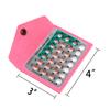 2 Packs Birth Control Pill Case Sleeve Pouch Cover for 4" x 3" Packets Slip Wallet Case Contraceptive Medicine Holder -Cute and Discrete (Pink+Teal) view 2