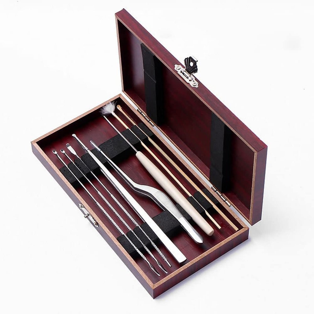 Feilx Ear Wax Removal - Earwax Remover Tool with 8 Pcs Ear Set - Care Tool Ear Pick Cleaning Ear Wax Remover Cleaner Curette Kit