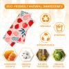 Reusable Beeswax Wrap - 9 Pack Eco-Friendly Beeswax Wraps For Food, Organic, Sustainable, Biodegradable, Zero Waste, Plastic-Free Food Storage, 1L Strawberry, 3M Orange, 5S Lemon Patterns view 2
