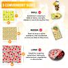 Reusable Beeswax Wrap - 9 Pack Eco-Friendly Beeswax Wraps For Food, Organic, Sustainable, Biodegradable, Zero Waste, Plastic-Free Food Storage, 1L Strawberry, 3M Orange, 5S Lemon Patterns view 3