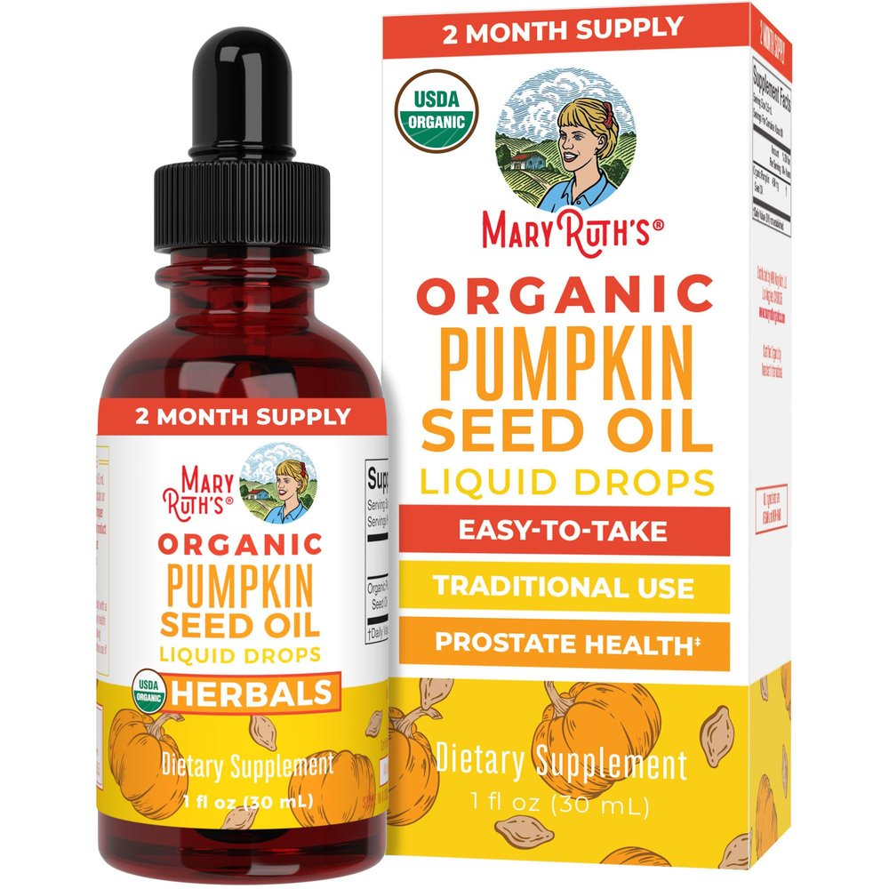 MaryRuth Organics Pumpkin Seed Oil Cold Pressed | 2 Month Supply | USDA Organic Pumpkin Seed Liquid Drops for Men and Women | Urinary Health in Men | Sugar Free | Vegan | Non-GMO | 60 Servings