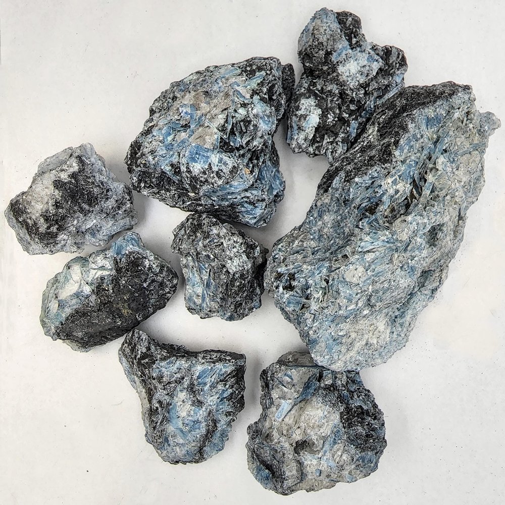Apex Magnets Blue - Black Kyanite Rough Crystal Pieces- 1/2" - 4 1/2" Approx. - 1 Kg Bulk Lot