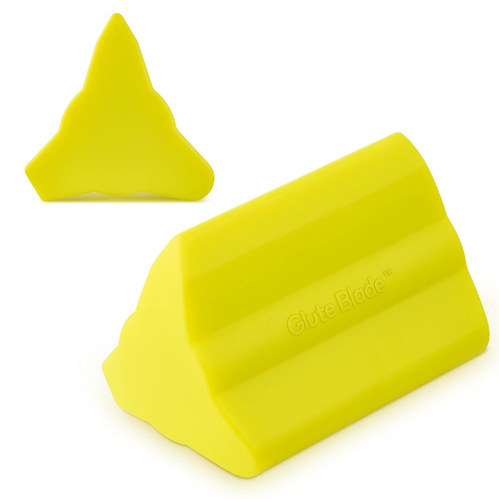 GLUTE BLADE Piriformis Massage Roller, Targeted Trigger Point Massager Tool for Hip, Leg, Lower Back, Muscle Knot Release and Sciatica, 3 Different Heads, Medium Density, Yellow
