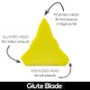 GLUTE BLADE Piriformis Massage Roller, Targeted Trigger Point Massager Tool for Hip, Leg, Lower Back, Muscle Knot Release and Sciatica, 3 Different Heads, Medium Density, Yellow view 2