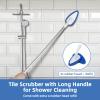 Qaestfy Shower Bathtub Tub and Tile Scrubber Brush with 51'' Adjustable Long Handle Cleaning Brushes Lock in Place Scrub Brush Head for Bathroom Wall Floor Scrubbing Model QAE008 view 2