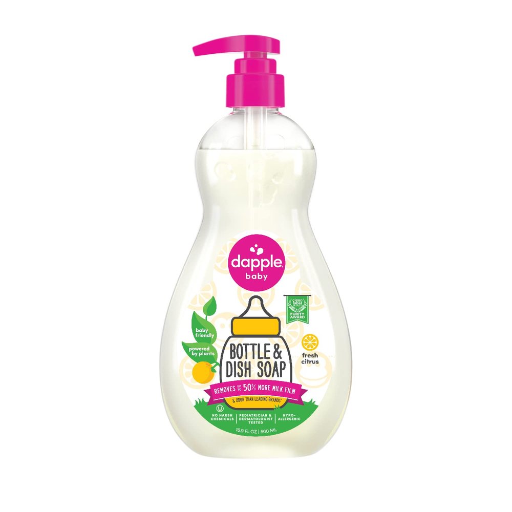 Dapple Baby Bottle & Dish Soap, Fresh Citrus, Plant Powered, Hypoallergenic, Baby Bottle and Dish Liquid, 16.9 fl oz, 1 Count