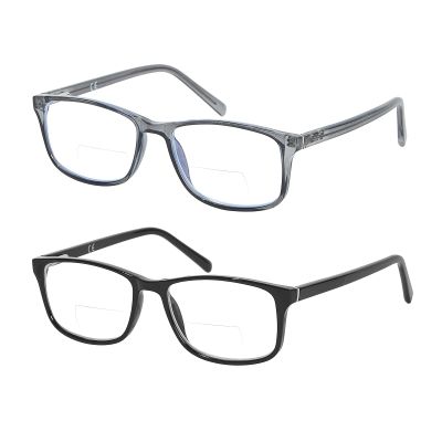 Kafirlo Bifocal Reading Glasses Women Men Clear Upper Blue Light Blocking Computer Readers No Line Wide Frame Bluelight Progressive Transition Driving Eyeglass Ultralight Stylish Designer Eyewear 3.00