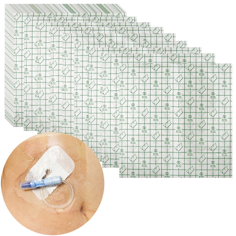 Waterproof Shower Cover Shields for Dialysis Port Picc Line Chest Catheter PD Peritoneal Dialysis Chemo Port Feeding Tube G-Tube Patient Shower Protector, 6"x6"(Pack of 50)