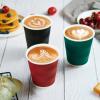 MUCHII 10 oz Insulated Paper Coffee Cups, 120 Count, Multicolor, Disposable, Ripple Design for Hot Drinks view 2