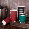 MUCHII 10 oz Insulated Paper Coffee Cups, 120 Count, Multicolor, Disposable, Ripple Design for Hot Drinks view 4