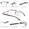 Kafirlo Half Frame Bifocal Reading Glasses for Men Fashion Blue Light Blocking Computer Reader Ultralight Designer Rimless Eyewear 2.5 view 3