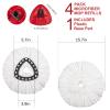 4 Pack Mop Replacement Heads Compatible with Ocedar Mops Replace Head EasyWring Spin Mop Heads Replacements - Includes 1 Rotating Mops Base, Microfiber Mop Refills, Easy Cleaning view 3