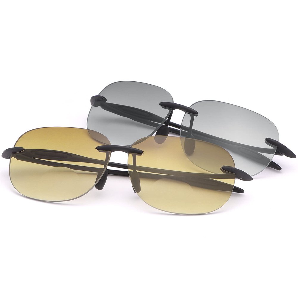 2 Pairs Rimless Bifocal Reading Sunglasses UV400 Protection Sports Outdoor Unisex Sun Readers Blue Light Blocking Glasses for Men and Women Driving Safety Eyeglasses Tinted Lens Shades Eyewear 3.5