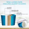 DAILYPACK 100 Count 8 oz Coffee Cups with Lids and Straws, Insulated Ripple Wall Paper Hot Coffee Cups for Home, Office, Hotel, Meetings, Parties view 3