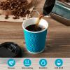 DAILYPACK 100 Count 8 oz Coffee Cups with Lids and Straws, Insulated Ripple Wall Paper Hot Coffee Cups for Home, Office, Hotel, Meetings, Parties view 4