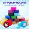 24 Pack Self Adhesive Bandage Wrap,Cohesive Wrap Bandages,Self Adherent Wrap 1 Inch X 5 Yards,Breathable Stretch Sports Tape,Elastic Self Adhesive Tape for Sports Wrist Ankle Athletic view 2