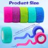 24 Pack Self Adhesive Bandage Wrap,Cohesive Wrap Bandages,Self Adherent Wrap 1 Inch X 5 Yards,Breathable Stretch Sports Tape,Elastic Self Adhesive Tape for Sports Wrist Ankle Athletic view 3