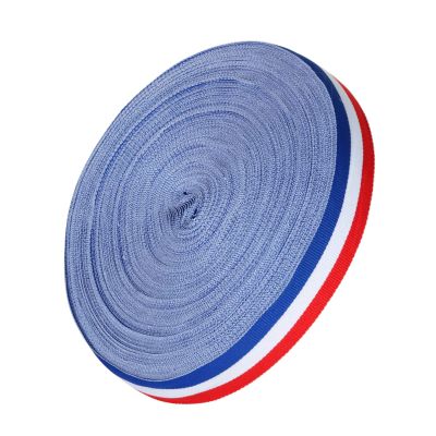 10M Tricolour Decorative Nylon Ribbon Red White Blue for Accessory Making Gift Wrapping National Celebrations (10M X 20MM)