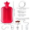 2 L Enema Bag Home Enema Kit with 3 Enema Tips,60 inch Long Silicone Hose, Controlable Water Flow Valve, Hot-Water Bottle for Colon Cleansing Enemas for Women/MenRed view 2
