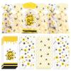 Whaline 150Pcs Spring Bee Party Cello Bags 3 Design Honey Bee Cellophane Bags with Gold Twist Tie Cute Plastic Party Candy Goodie Treat Bags for Birthday Baby Shower Party Favor Supplies view 1