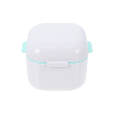 Yardwe Denture Bath Case Cup Box Portable False Teeth Holder Storage Soak Container Orthodontic Retainer Case with Strainer Basket for Travel Cleaning White