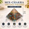 Jet Handmade Mix Chakra Orgone Pyramid (Approx 3 Inch) | Crystal Energy Decor Pyramid for Home, Office & Meditation view 2