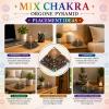Jet Handmade Mix Chakra Orgone Pyramid (Approx 3 Inch) | Crystal Energy Decor Pyramid for Home, Office & Meditation view 4