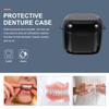 Yardwe Denture Bath Case Cup Box Portable False Teeth Holder Storage Soak Container Orthodontic Retainer Case with Strainer Basket for Travel Cleaning Black view 2