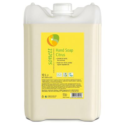 Sonett Organic Hand Soap Citrus, Biodegradable, 10L/338 fl oz
