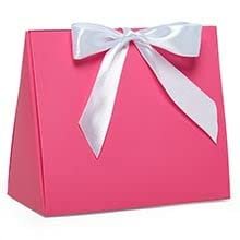 Peekaboo Tent Favor Boxes with Ribbon, 9 X 3-1/2 X 7 Hot Pink, Pink, Package 50 | Quantity: 50 Gusset - 3 1/2''
