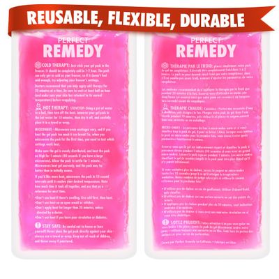 Perfect Remedy 2-Pack Gel Ice Packs for Injuries, Soft and Flexible Hot & Cold Compress, Soothing Ice Pack Aid for Sprains Strains & Soreness conditions, Alternative to Hot Water Bottles (Pink, Large)