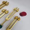 Gold Color DNA Repair Sacred Solfeggio Weighted Tuning Fork Set of 9 with Activator Rubber Balls and Velvet Bag view 4