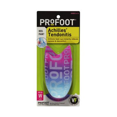 PROFOOT Achilles Tendonitis Orthotic Heel Cup for Women (Sizes 6-10) - Pain Relief Shoe Inserts for Heel Support & Alignment - 1 Pair