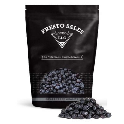 Blueberries, Fancy Dried. Naturally Sweet, Delicious Snack, Loved By All, Kitchen Friendly, USA, Healthy, Attractive, Packed in a Resealable pouch bag of 1 lb. (16 oz.) by Presto Sales LLC