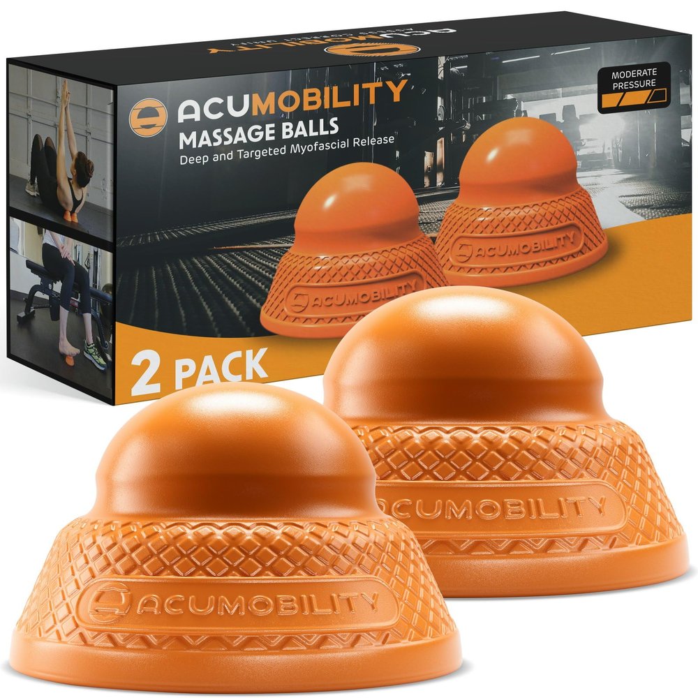 Acumobility Massage Ball Roller 2 Pack - Trigger Point - Massage Balls Massage Roller Ball - Foot Massage Ball - Physical Therapy Ball