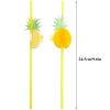 100PCS Flamingo Fruit Paper Straws,Disposable Plastic Drinking Straws,Tropical Hawaiian Beach Summer Pool Party Cocktail Decorations - Assorted Colors view 4
