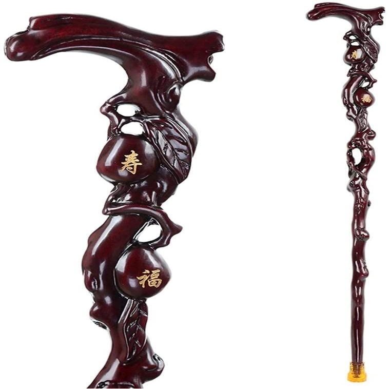 NUBAOzy Wooden Cane Walking Stick Natural Wooden Walking Sticks with Handle Massage Function Walker Assisting Unisex Wooden Stick for The Elderly-Mobility Walking Stick Wood Canes