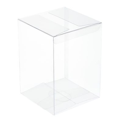 BENECREAT 15Pcs Clear Gift Boxes Rectangle Transparent PVC Favor Boxes 3.9x3.9x5.5'' for Wedding Party Treat Candy Cupcakes, Mother's Day Festival Gift Packaging