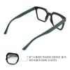 2SeeLife Oversized Square Blue Light Reading Glasses for Women (Black Green, +1.25) view 4